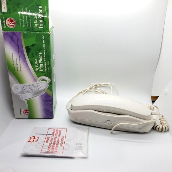 RadioShack Big Button Trim Phone, Corded Desk White Large Buttons Easy to See - Picture 6 of 7